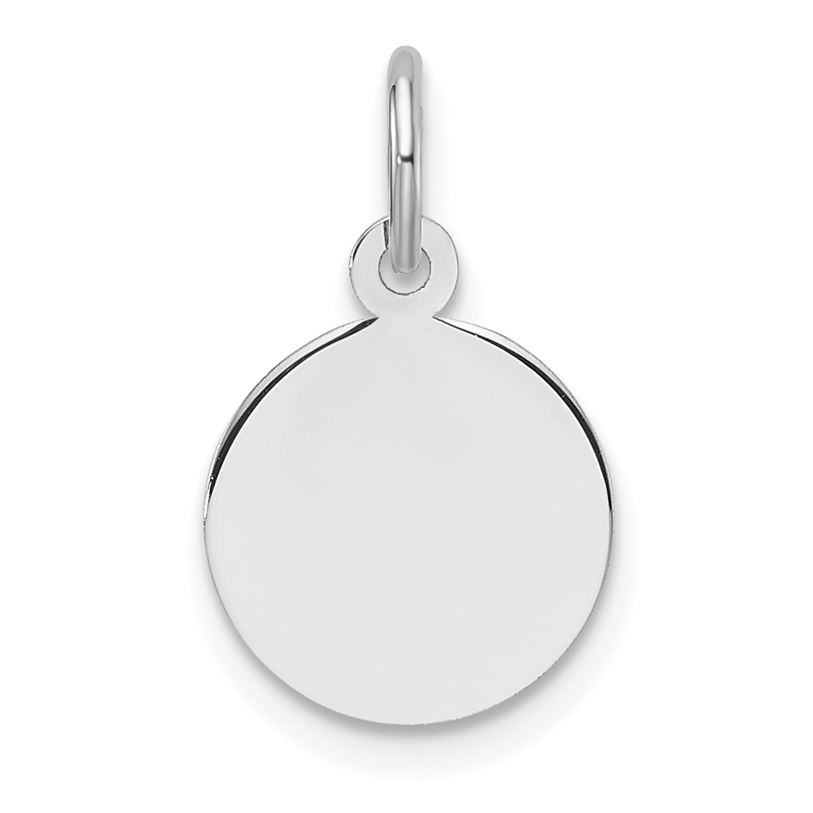 14k White Gold Plain .027 Gauge Round Engravable Disc Charm (XWM674/27)