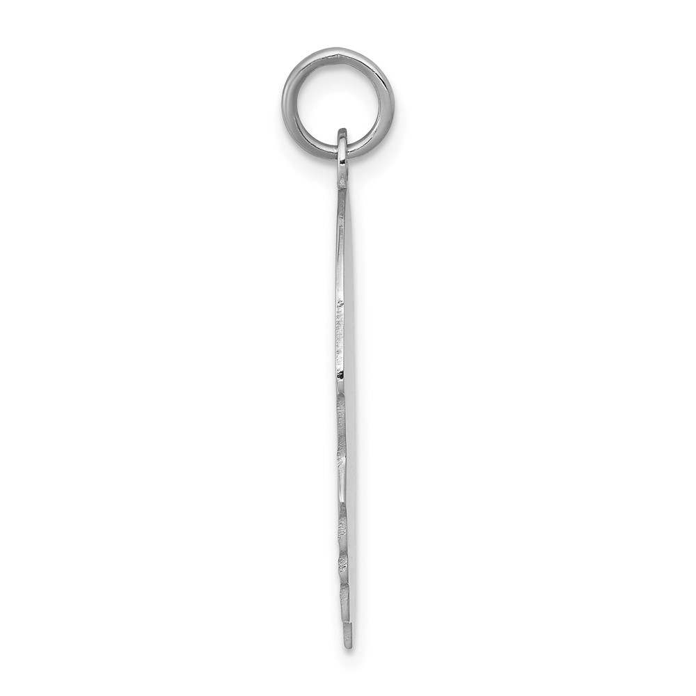 14k White Plain Large.018 Depth Facing Left Engravable Boy Charm (XWM67/18)