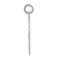 14K White Gold Plain Large.018 Depth Facing Left Engravable Boy Charm view 2