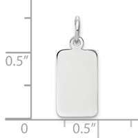 14K White Gold Plain 13x8mm .009 Gauge Rectangular Engravable Charm view 3