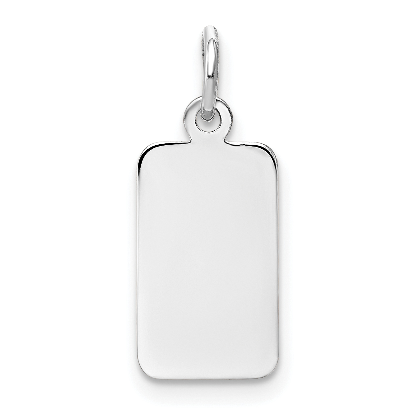 14k White Gold Plain .009 Gauge Rectangular Engravable Charm (XWM95/09)