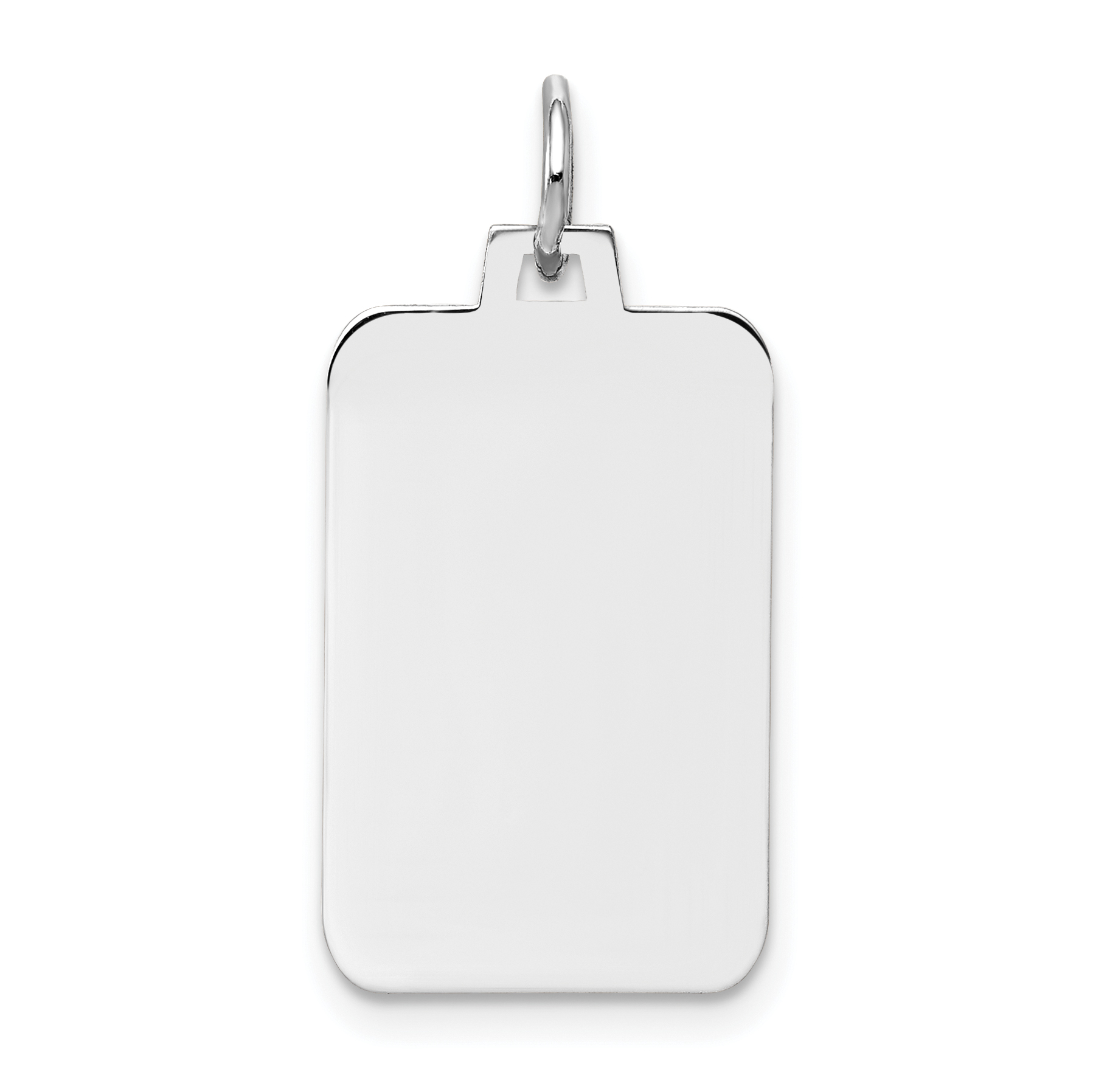 14k White Gold Plain .011 Gauge Rectangular Engravable Charm (XWM96/11)