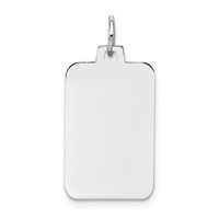 14K White Gold Plain 19.3x12.7mm .018 Gauge Rectangular Engravable Charm view 1