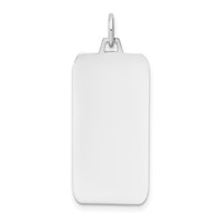 14K White Gold Plain 25.4x12.8mm .013 Gauge Rectangular Engravable Charm view 1