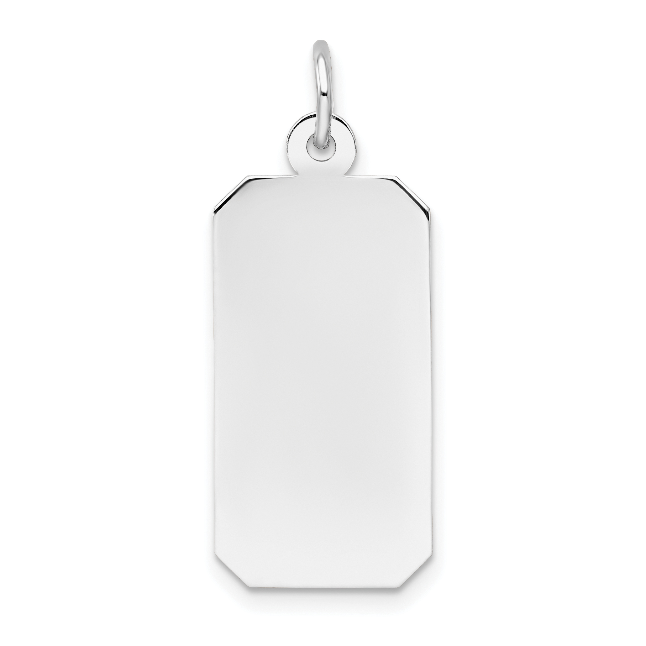 14k White Gold Plain .011 Gauge Rectangular Engravable Charm (XWM98/11)