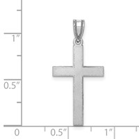 14K White Gold Florentine Satin Cross Pendant view 3