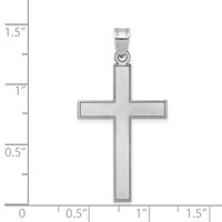 14K White Gold Florentine Satin Cross Pendant view 3