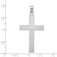 14K White Gold Florentine Satin Cross Pendant view 3