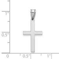 14K White Gold Polished Cross Pendant view 3