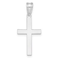 14K White Gold Polished Cross Pendant view 1