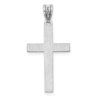 14K White Gold Polished Cross Pendant view 4
