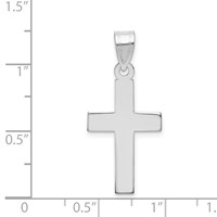 14K White Gold Polished Cross Pendant view 3
