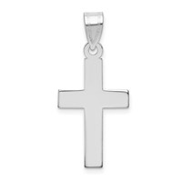 14K White Gold Polished Cross Pendant view 1