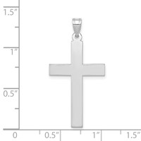 14K White Gold Polished Cross Pendant view 3