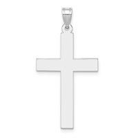 14K White Gold Polished Cross Pendant view 1