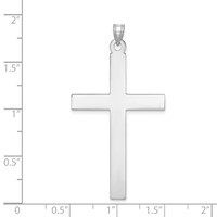14K White Gold Large Polished Cross Pendant view 3