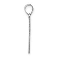 14K White Gold Solid Laser Etched Cross Pendant view 2