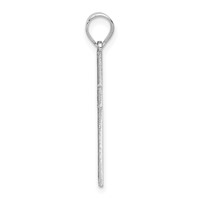 14K White Gold Solid Laser Etched Cross Pendant view 2