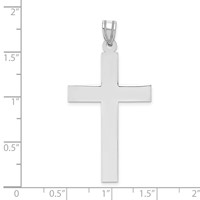 14K White Gold Polished Cross Pendant view 3