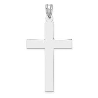 14K White Gold Polished Cross Pendant view 1