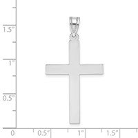 14K White Gold Polished Cross Pendant view 3