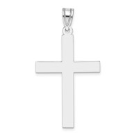 14K White Gold Polished Cross Pendant view 1