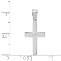 14K White Gold.01 Carat Diamond Cross Pendant view 3