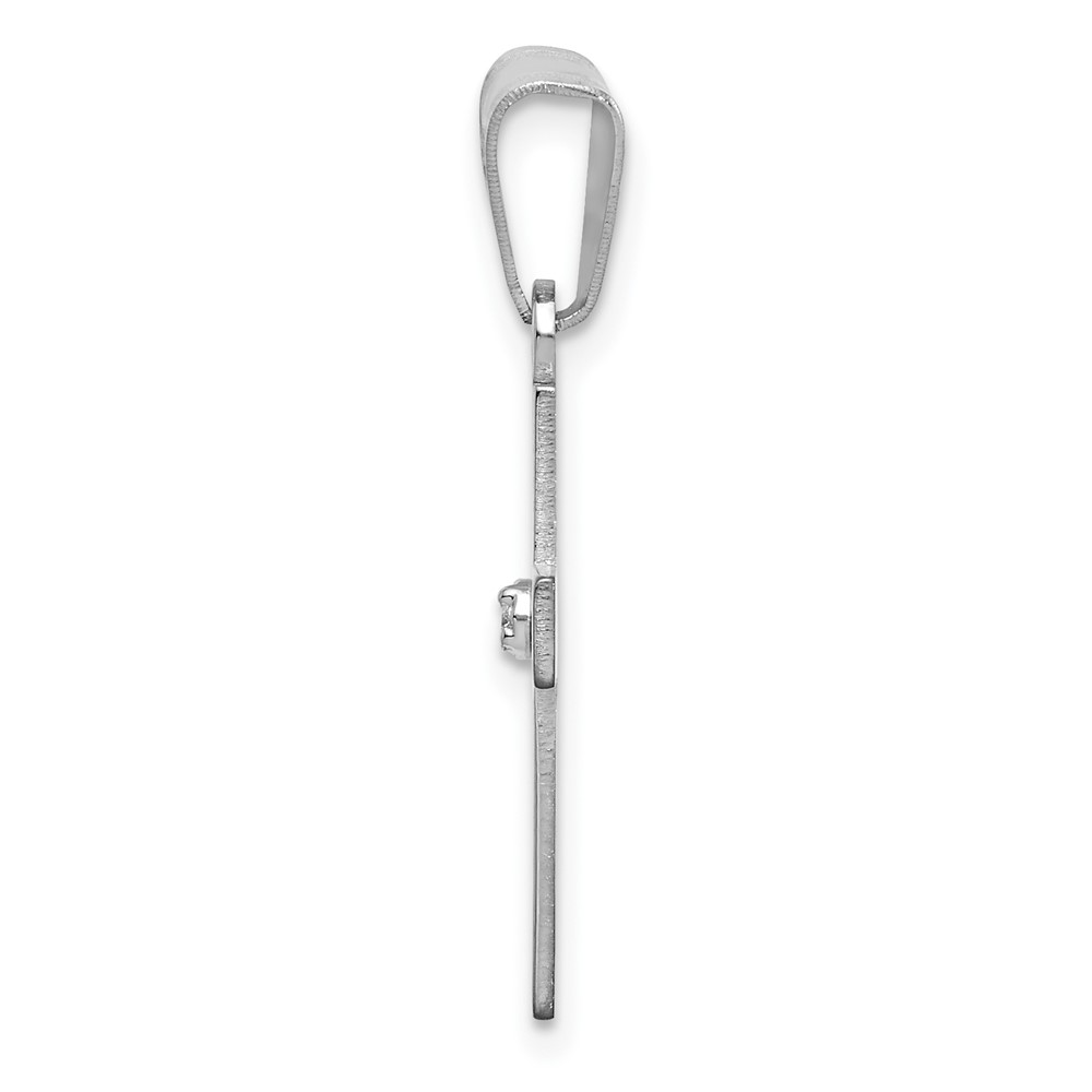 14k White Gold .01ct. Diamond Cross Pendant (XWR38)