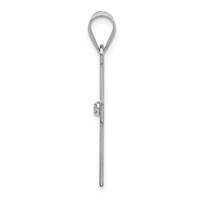 14K White Gold .02 Carat Diamond Cross Pendant view 2