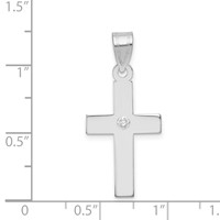 14K White Gold .02 Carat Diamond Cross Pendant view 3