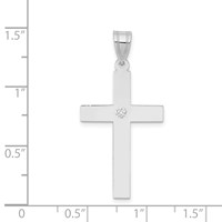14K White Gold .02 Carat Diamond Cross Pendant view 3