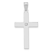 14K White Gold .02 Carat Diamond Cross Pendant view 1
