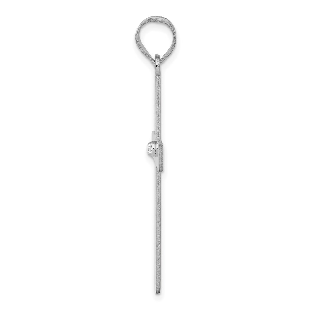 14k White Gold .02ct. Diamond Cross Pendant (XWR41)