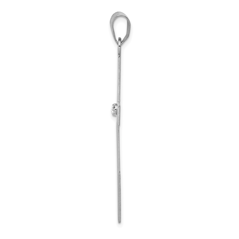 14k White Gold .03ct. Diamond Cross Pendant (XWR42)