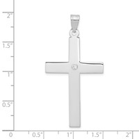 14K White Gold .03 Carat Diamond Cross Pendant view 3
