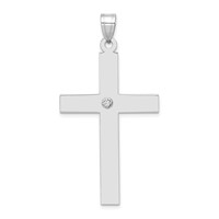 14K White Gold .03 Carat Diamond Cross Pendant view 1