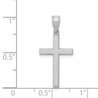 14K White Gold Florentine Satin Cross Pendant view 3