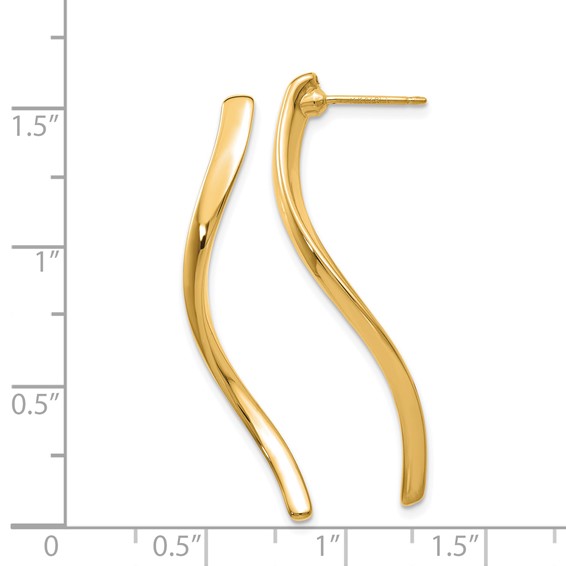 Gold Wavy Post Earrings