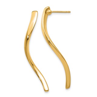 Gold Wavy Post Earrings