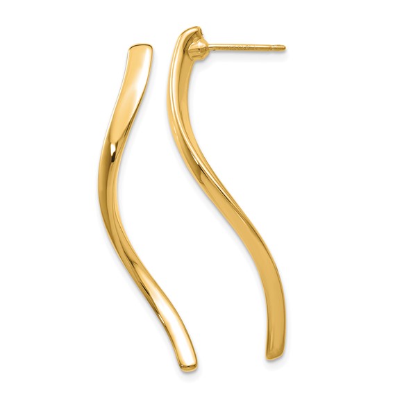 Gold Wavy Post Earrings