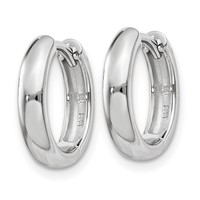 14K White Gold Round Hinged Hoop Earrings view 2