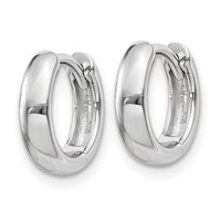 14K White Gold Round Hinged Hoop Earrings view 2