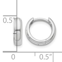 14K White Gold Round Hinged Hoop Earrings view 4
