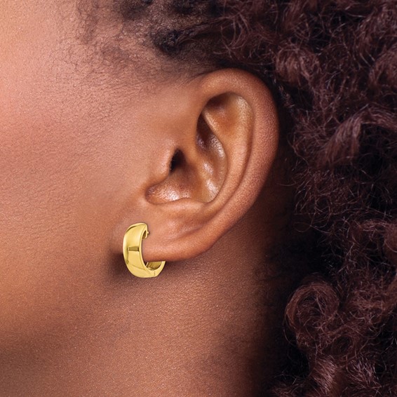 Gold Circle Hinged Hoop Earrings