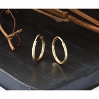 14K Yellow Gold 1.5x 15mm Polished Round Endless Tube Hoop Earrings view 5