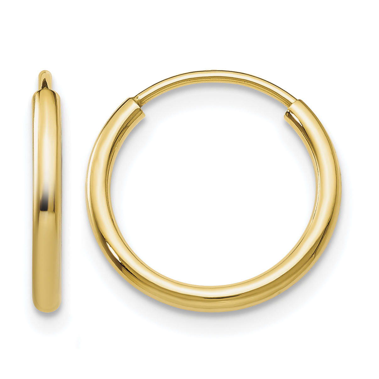 14k 1.5mm Polished Round Endless Hoop Earrings (XY1157)