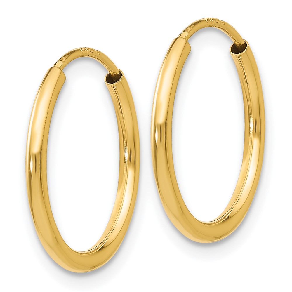 14k 1.5mm Polished Round Endless Hoop Earrings (XY1158)
