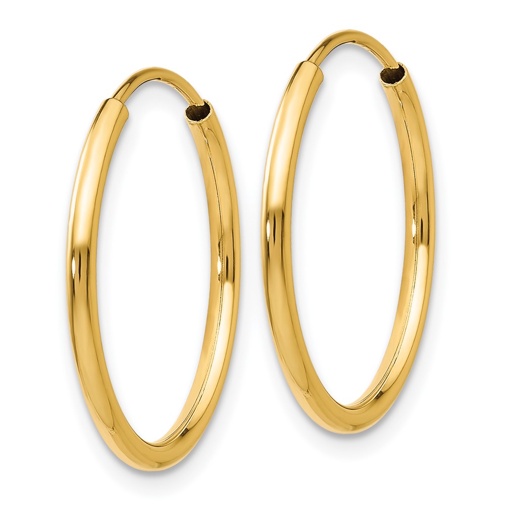 14k 1.5mm Polished Round Endless Hoop Earrings (XY1159)