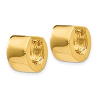 14K Yellow Gold Round Hinged Hoop Earrings view 2
