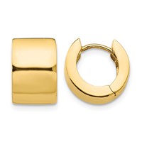 14K Yellow Gold Round Hinged Hoop Earrings view 1